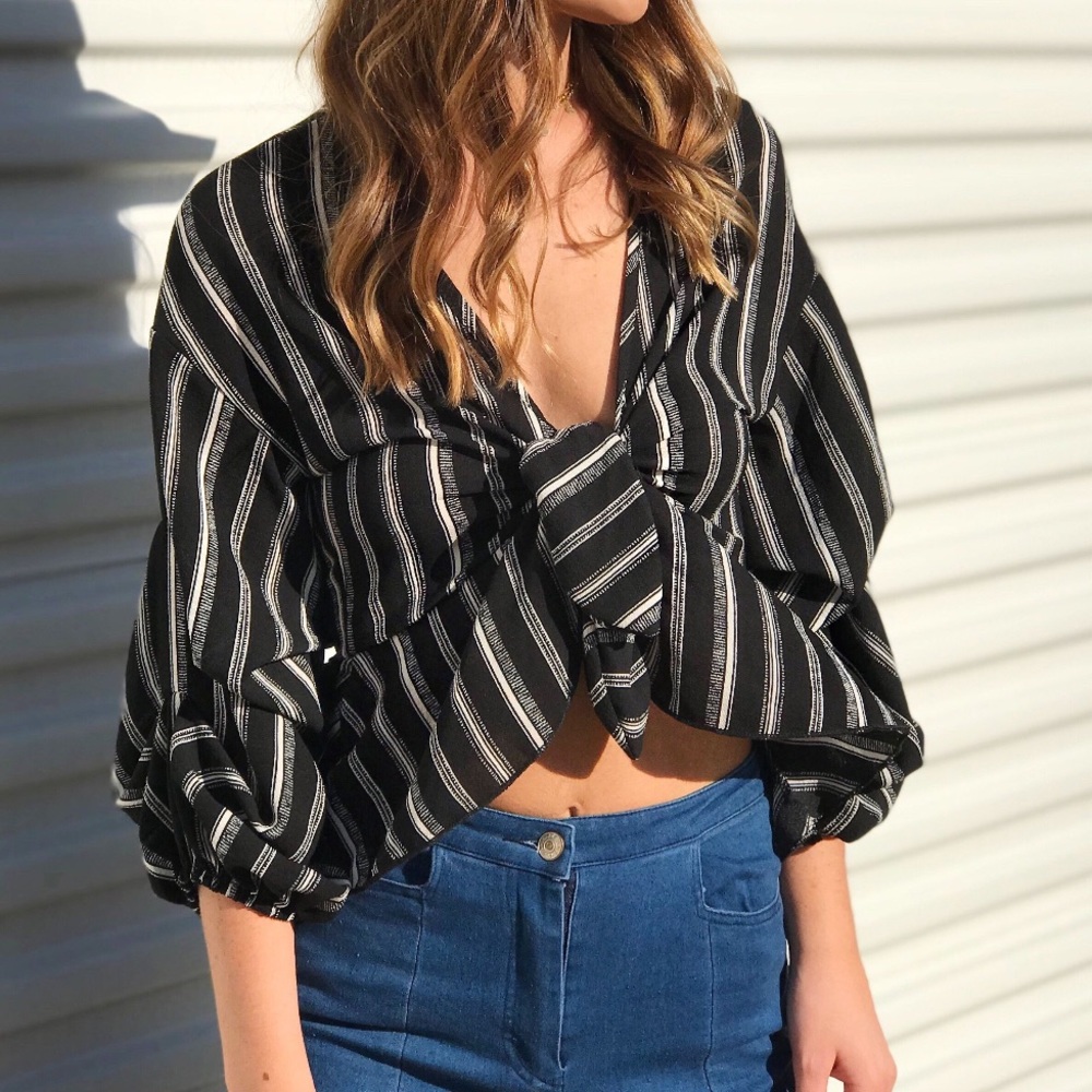 Tied cardigan top